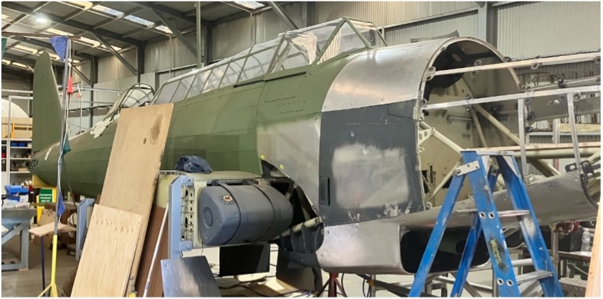 The Fairey Battle part-way through restoration